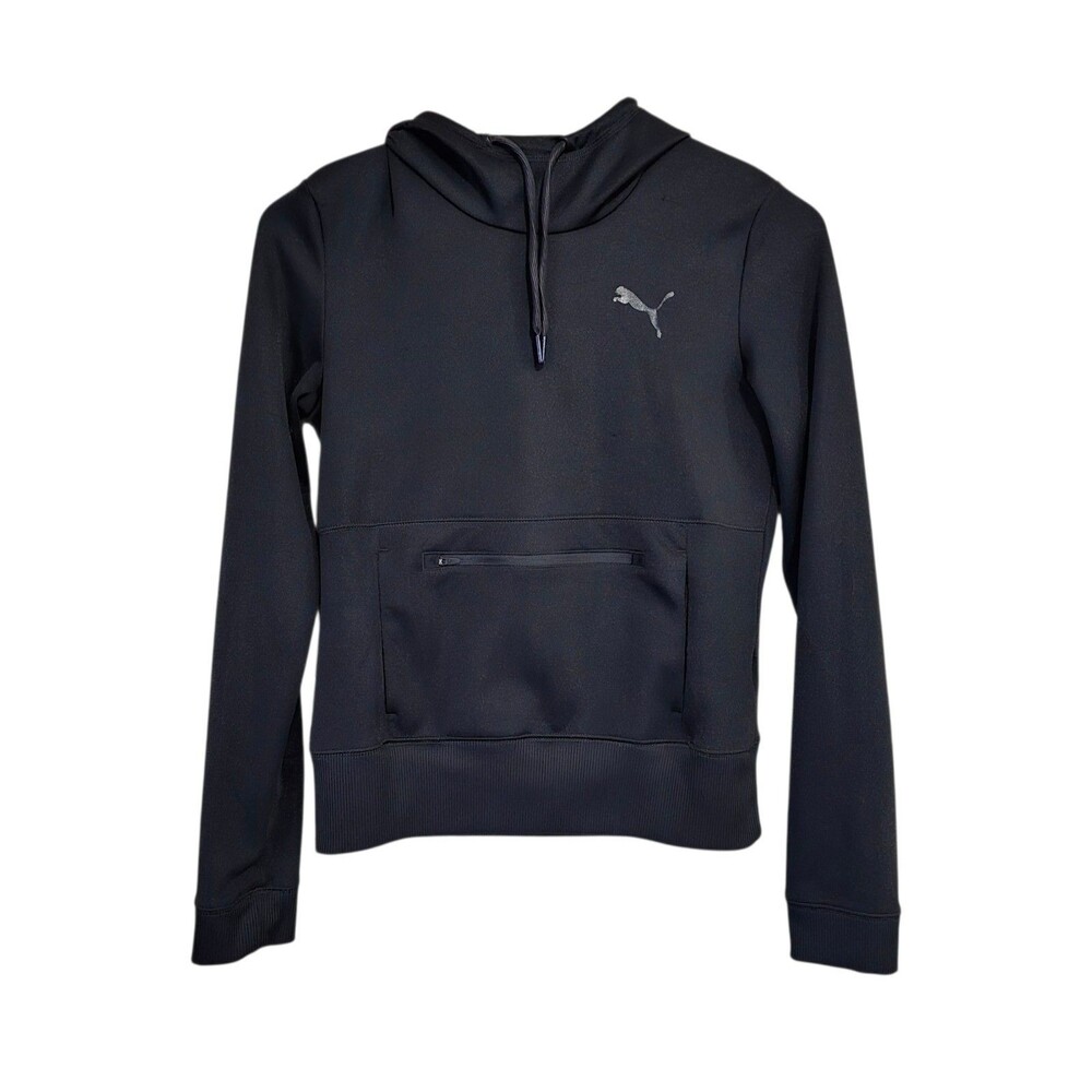 Puma Women’s XS Black Pullover Hoodie DryCELL Zipper Kangaroo Pocket Drawstring